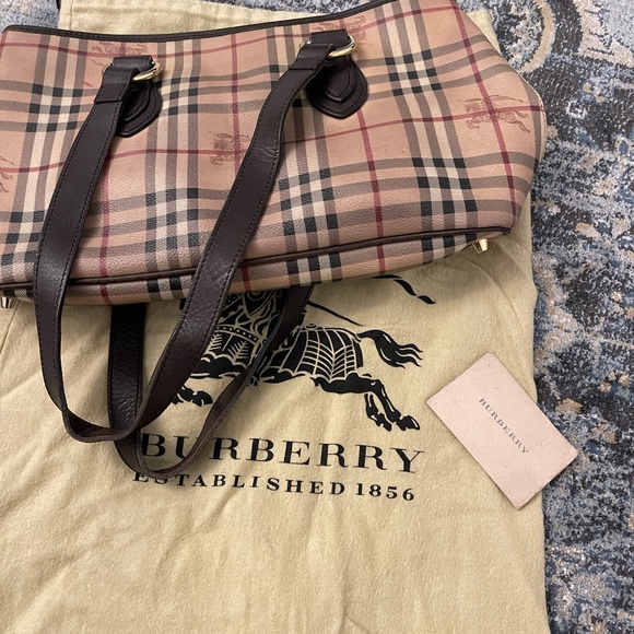 Burberry Classic model with real leather vintage check - authentic - Picture 2 of 7